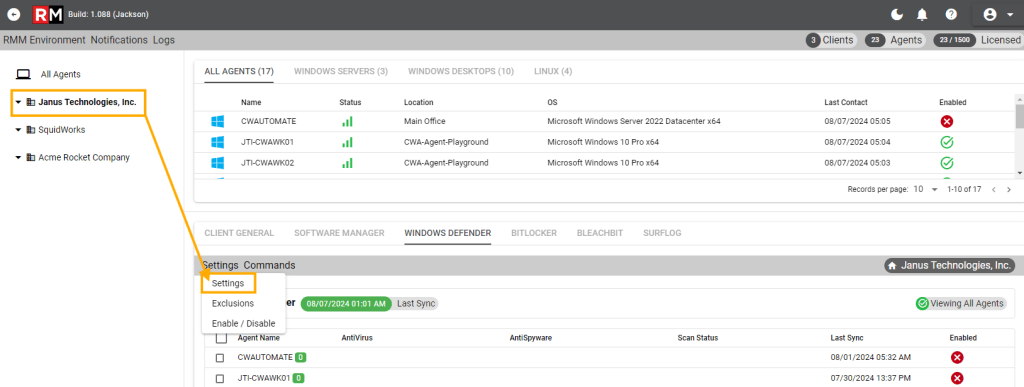 Enable Windows Defender Management tool